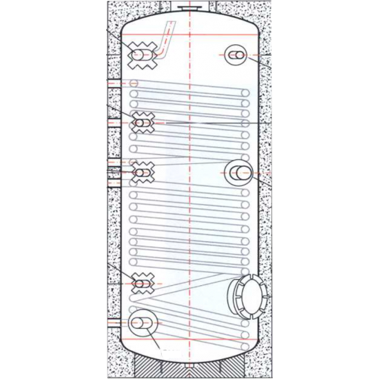 BOILER ΛΕΒΗΤΟΣΤΑΣΙΟΥ BAUHERR 750L ΔΙΠΛΗΣ ΕΝΕΡΓΕΙΑΣ ΜΕ ΕΝΑ ΕΝΑΛΛΑΚΤΗ BLS1-C