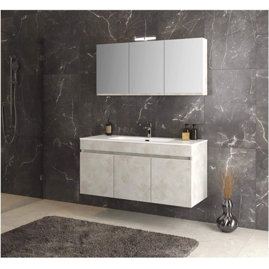 FURNIBATH F2/081 ΜΕΛΑΜΙΝΗ ΣΕΤ ΕΠΙΠΛΟ ΜΠΑΝΙΟΥ 7754 79x55x45cm ΜΕ ΚΑΘΡΕΦΤΗ-ΦΩΤΙΣΤΙΚΟ 60x55x14cm ΚΑΙ ΝΙΠΤΗΡΑ ΛΕΥΚΟ 61x2x47cm