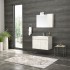 FURNIBATH F3/061 ΜΕΛΑΜΙΝΗ ΣΕΤ ΕΠΙΠΛΟ ΜΠΑΝΙΟΥ 7754 59x55x45cm ΜΕ ΠΑΓΚΟ ΠΕΥΚΟΥ ΜΕ ΚΑΘΡΕΦΤΗ-ΝΤΟΥΛΑΠΙ 65x61.5x14cm ΜΕ ΦΩΤΙΣΤΙΚΟ 20x13x8.6cm ΚΑΙ ΝΙΠΤΗΡΑ ΛΕΥΚΟ 61x2x47cm