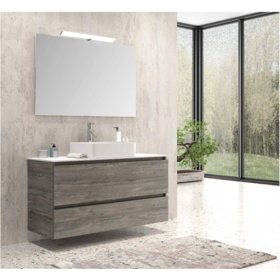 FURNIBATH D2/081 ΜΕΛΑΜΙΝΗ ΣΕΤ ΕΠΙΠΛΟ ΜΠΑΝΙΟΥ 568 79x60x45cm ΜΕ ΚΑΘΡΕΦΤΗ 75x61.5x3cm ΜΕ ΦΩΤΙΣΤΙΚΟ 50cm ΚΑΙ ΝΙΠΤΗΡΑ ΛΕΥΚΟ 48x14x37cm