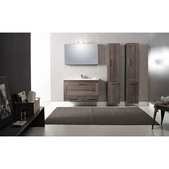 FURNIBATH E1/101 ΜΕΛΑΜΙΝΗ ΣΕΤ ΕΠΙΠΛΟ ΜΠΑΝΙΟΥ 399 99x60x45cm ΜΕ ΚΑΘΡΕΦΤΗ 100x61.5x3cm ΜΕ ΦΩΤΙΣΤΙΚΟ 23.5cm ΚΑΙ ΝΙΠΤΗΡΑ ΛΕΥΚΟ 101x2x46cm