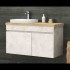 FURNIBATH F2/081 ΜΕΛΑΜΙΝΗ ΣΕΤ ΕΠΙΠΛΟ ΜΠΑΝΙΟΥ 7754 79x55x45cm ΜΕ ΠΑΓΚΟ ΠΕΥΚΟΥ ΜΕ ΚΑΘΡΕΦΤΗ-ΝΤΟΥΛΑΠΙ 75x61.5x14cm ΚΑΙ ΝΙΠΤΗΡΑ ΛΕΥΚΟ 50x15.5x43cm