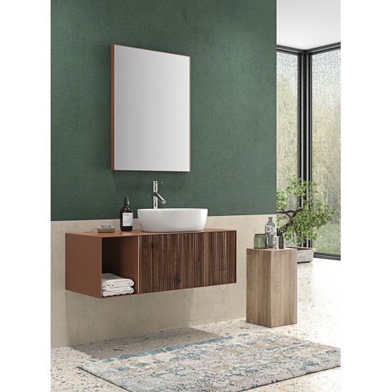 FURNIBATH CL/100 ΜΕΛΑΜΙΝΗ ΣΕΤ ΕΠΙΠΛΟ ΜΠΑΝΙΟΥ ΚΑΦΕ 100x35x45cm ΜΕ ΚΑΘΡΕΦΤΗ 100x60x4cm ΚΑΙ ΝΙΠΤΗΡΑ ΛΕΥΚΟ 48x14x35cm