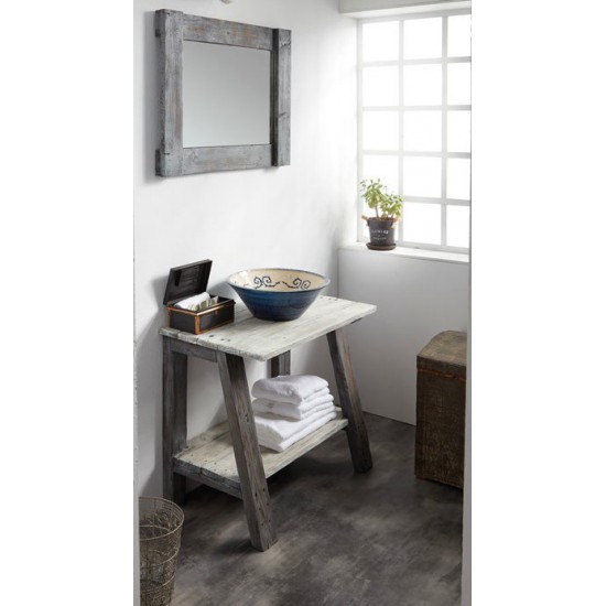 FURNIBATH EUTERPE ΣΕΤ ΕΠΙΠΛΟ ΜΠΑΝΙΟΥ ΣΤΑΧΤΙ 80x72x46cm ΜΕ ΚΑΘΡΕΦΤΗ 80x60cm ΚΑΙ ΝΙΠΤΗΡΑ 42x14x42cm