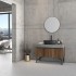 FURNIBATH FL/121 ΜΕΛΑΜΙΝΗ ΣΕΤ ΕΠΙΠΛΟ ΜΠΑΝΙΟΥ ΚΑΦΕ 119x40x35cm ΜΕ ΚΑΘΡΕΦΤΗ Φ60cm ΚΑΙ ΝΙΠΤΗΡΑ ΜΑΥΡΟ 48x14x35cm