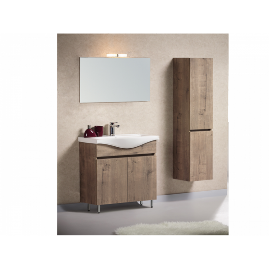 FURNIBATH Z6/090 ΜΕΛΑΜΙΝΗ ΣΕΤ ΕΠΙΠΛΟ ΜΠΑΝΙΟΥ 384 86x70x33.5cm ΜΕ ΚΑΘΡΕΦΤΗ 85x61.5x3cm ΜΕ ΦΩΤΙΣΤΙΚΟ 23.5cm ΚΑΙ ΝΙΠΤΗΡΑ ΛΕΥΚΟ 90x5x46cm
