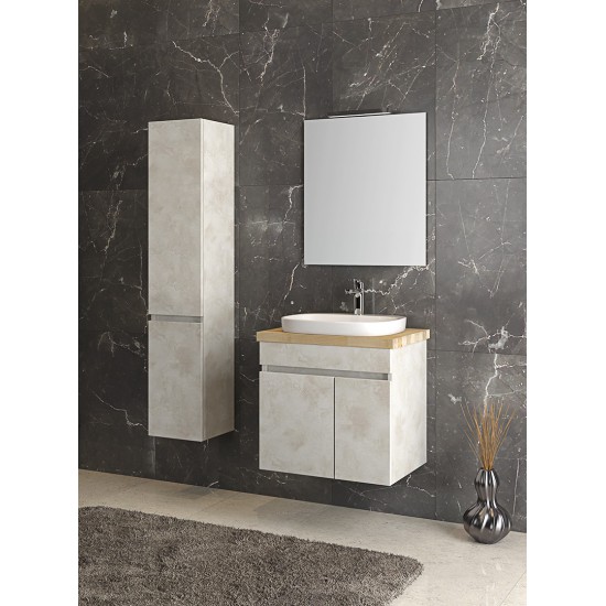 FURNIBATH F12/121 ΜΕΛΑΜΙΝΗ ΣΕΤ ΕΠΙΠΛΟ ΜΠΑΝΙΟΥ 7754 119x55x45cm ΜΕ ΠΑΓΚΟ ΠΕΥΚΟΥ ΜΕ ΚΑΘΡΕΦΤΗ 120x61.5x3cm ΜΕ ΦΩΤΙΣΤΙΚΟ 30cm ΚΑΙ ΝΙΠΤΗΡΑ ΛΕΥΚΟ 50x15.5x43cm