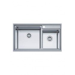 Macart Crystal N-175 Ένθετος Νεροχύτης Inox Σατινέ Μ86xΠ50cm Ασημί