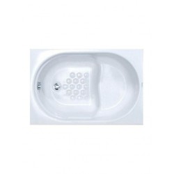 Sanitec Gloria 523 Μπανιέρα Ακρυλική 105x70cm με Κάθισμα