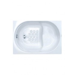 Sanitec Gloria 535 Μπανιέρα Ακρυλική 120x70cm με Κάθισμα