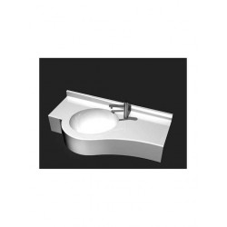 Sanitec Front Wave Single Monobloc Επιτοίχιος Κρεμαστός Νιπτήρας Πορσελάνης 60x46cm Λευκός