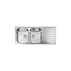 Sanitec Cometa Ένθετος Νεροχύτης Inox Σαγρέ Μ116xΠ50cm Ασημί 11467