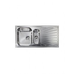 Sanitec Cometa Ένθετος Νεροχύτης Αριστερός Inox Σαγρέ Μ100xΠ50cm Ασημί 11465