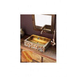 Sanitec Stone 288 Επικαθήμενος Νιπτήρας Πέτρινος 52x40.5cm Beige Rosso