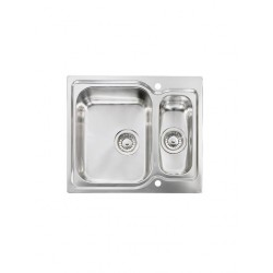 Sanitec Matico Ένθετος Νεροχύτης Αριστερός Inox Σαγρέ Μ58xΠ50cm Ασημί 10695