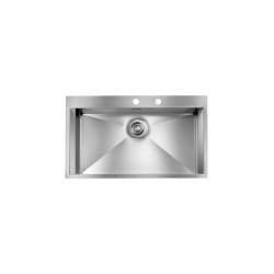 Sanitec Επικαθήμενος Νεροχύτης Inox Σατινέ Μ86xΠ50cm Ασημί 15224