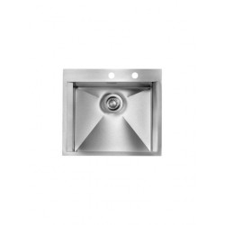 Sanitec Επικαθήμενος Νεροχύτης Inox Σατινέ Μ57xΠ50cm Ασημί