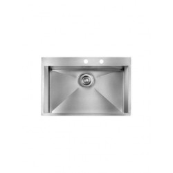 Sanitec Επικαθήμενος Νεροχύτης Inox Σατινέ Μ77xΠ50cm Ασημί