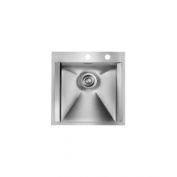 Sanitec Επικαθήμενος Νεροχύτης Inox Σατινέ Μ50xΠ50cm Ασημί