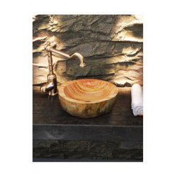 Sanitec Επικαθήμενος Νιπτήρας Πέτρινος 39x39x14cm Beige Rosso