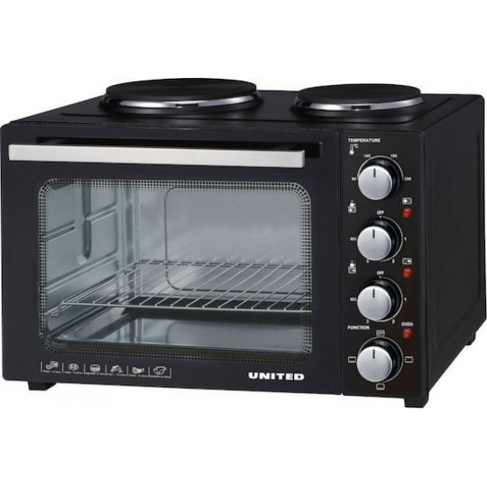 United EO-9738 Ηλεκτρικό Φουρνάκι 35lt με 2 Εστίες United EO-9738 Ηλεκτρικό Φουρνάκι 35lt με 2 Εστίες