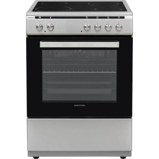 ΗΛΕΚΤΡΙΚΗ ΚΟΥΖΙΝΑ UNITED UFV-68279T INOX ΜΕ ΚΕΡΑΜΙΚΗ ΕΣΤΙΑ