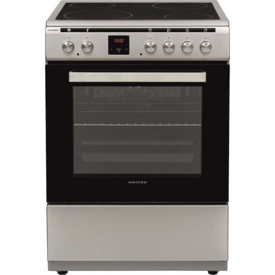 ΗΛΕΚΤΡΙΚΗ ΚΟΥΖΙΝΑ UNITED UFV-68289TP INOX ΜΕ ΚΕΡΑΜΙΚΗ ΕΣΤΙΑ